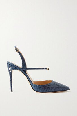 Vittorio 105 Elaphe Slingback Pumps - Navy