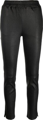 Slim-Cut Leather Trousers-AG