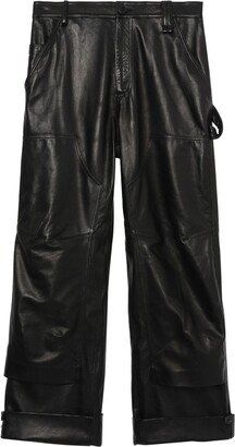 Panelled Leather Trousers-AA