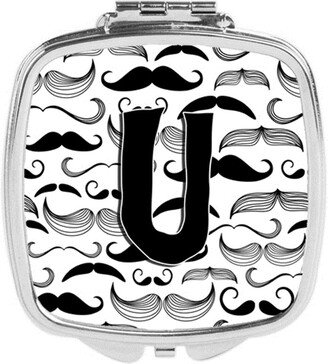 CJ2009-USCM Letter U Moustache Initial Compact Mirror