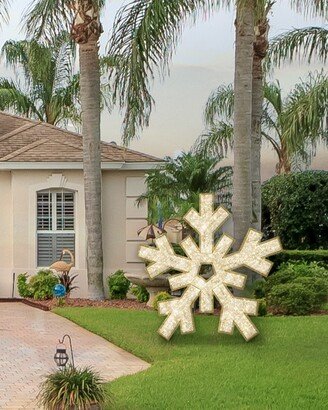 Barcana Medium 2D Gold Snowflake Warm White LED Outdoor Decoration