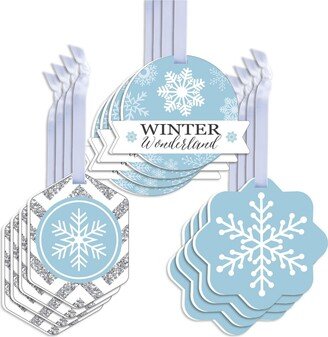 Big Dot Of Happiness Winter Wonderland - Assorted Hanging Favor Tags - Gift Tag Toppers - Set of 12