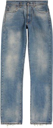 Distressed Straight Jeans-AA