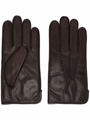 Cashmere-Blend Lined Leather Gloves