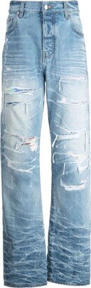 Loose-Fit Jeans In Destroyed Denim