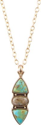 Genuine Turquoise and Genuine Labradorite Pendant Necklace