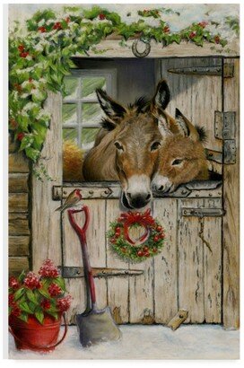 Janet Pidoux 'Christmas Donkies' Canvas Art - 22