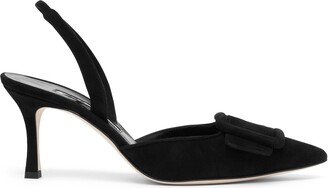 Maysli 70 black suede slingbacks