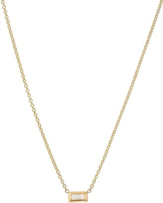 Zoe Lev Jewelry 14k Diamond Baguette Necklace