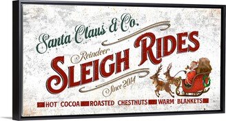 Personalized Santa Claus & Co Sleigh Rides Holiday Spirit Christmas Reindeers Custom Family Name Canvas Print