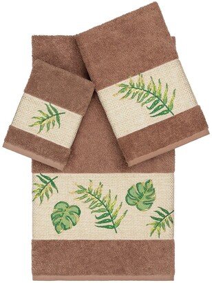 Zoe 3-Piece Embellished Towel Set - Latte