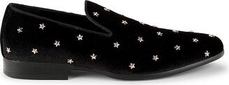 Studded Velvet Smoking Slippers