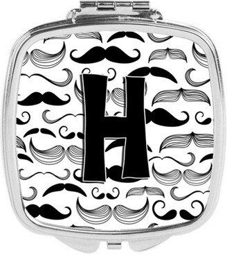 CJ2009-HSCM Letter H Moustache Initial Compact Mirror