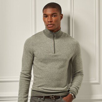 Ralph Lauren Cashmere Birdseye Quarter-Zip Sweater-AD