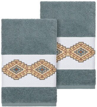 Gianna Embellished Hand Towel - Set of 2 - Teal