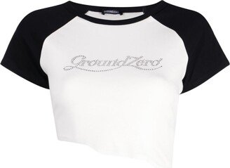 logo-appliqué raw-cut T-shirt