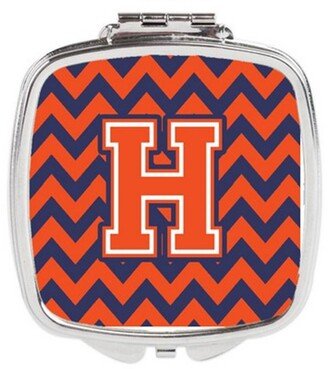 CJ1042-HSCM Letter H Chevron Orange & Blue Compact Mirror, 3 x 0.3 x 2.75 in.