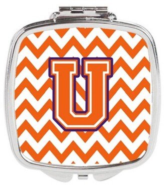 CJ1062-USCM Letter U Chevron Orange & Regalia Compact Mirror