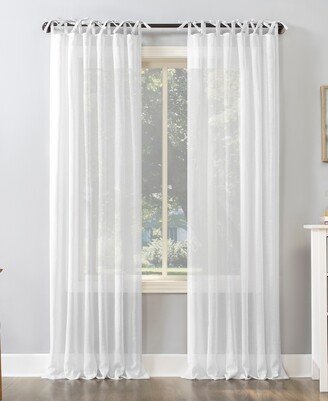 No. 918 Bethany Slub Textured Sheer Tie Top Curtain Panel, 50