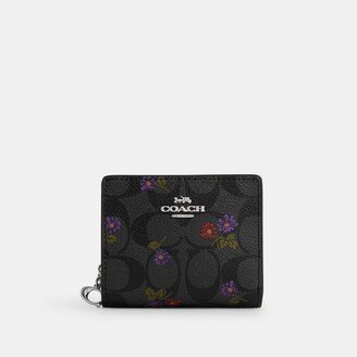 Snap Wallet In Signature Canvas With Country Floral Print