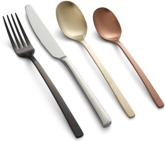 Beacon Multi-Color Satin 16-Piece Flatware Set, Service for 4