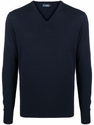 V-neck fine-knit jumper-AP