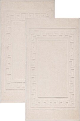 Cotton Greek Key Infinity Border Bath Mat, Set of 2