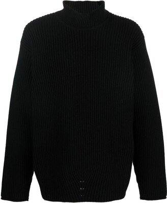 There Was One Mock-Neck Ribbed Jumper