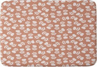 Little Arrow Vintage Floral Terracotta Memory Foam Bath Mat Orange