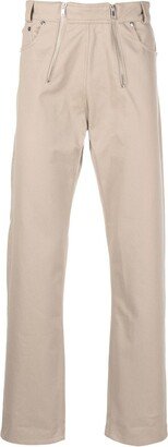 Alvan high-rise zip-detail chinos