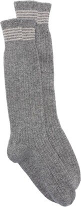 Stripe-Detail Ribbed-Knit Socks