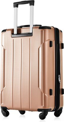 EDWINRAY 24 Lightweight Single Suitcase Hardshell Expandable Spinner Luggage, Gold