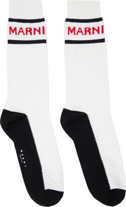 White & Black Logo Socks