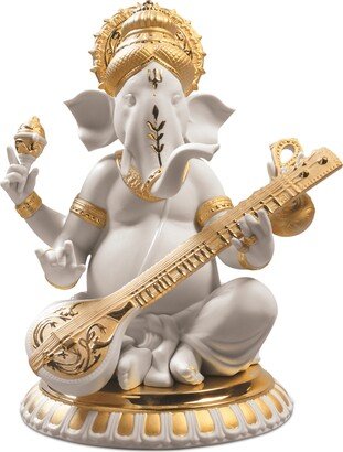 Veena Ganesha Golden Re-Deco Figurine