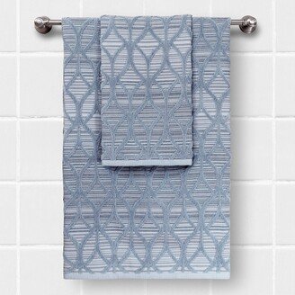 Alev Jacquard Bath/Hand Towels Set Blue