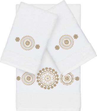 Isabell 3-Piece Embellished Towel Set - White