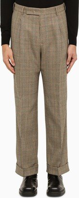 PT Torino Brown check tailored trousers