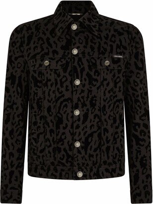 Animal-Print Denim Jacket