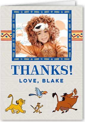 Thank You Cards: Disney The Lion King Birthday Thank You Card, Grey, 3X5, Matte, Folded Smooth Cardstock