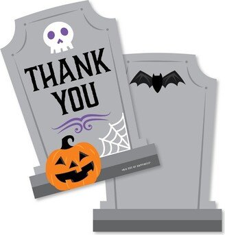 Big Dot of Happiness Cute and Colorful Tombstones - Shaped Thank You Cards - Kids Halloween Party Thank You Note Cards with Envelopes - Set of 12