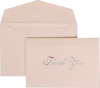 JAM Paper & Envelope JAM Paper Blank Thank You Cards Set Bright White with Silver Script BW98001