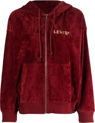 Logo-Embroidered Zip-Up Hoodie