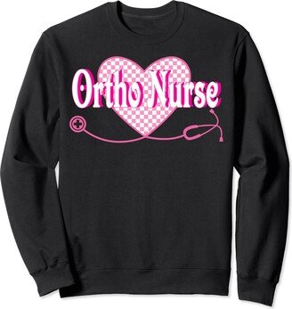 Ortho Nurse School For Women Nursing Retro Groovy Pink Nurse Sweatshirt