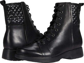 Tessa (Black Water Resistant Leather/Manmade Quilt) Women's Shoes