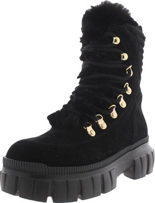 Ciara Womens Suede Ankle Combat & Lace-up Boots