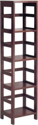 4-Shelf Narrow Shelving Unit Bookcase Tower in Espresso - 11.2D x 13.5W x 55H
