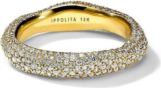 18kt yellow gold Stardust full diamond pavé band ring