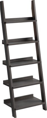 Iker 72 Inch Modern Bookcase with 7 Shelves, Ladder Style, Distressed Gray