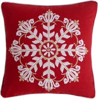 Thatch Spencer Plaid Joybirds Snowflake Decorative Pillow, 18 x 18