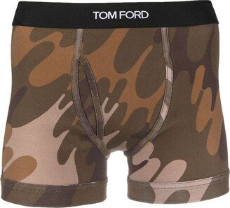 Logo-Waistband Camouflage-Print Boxers